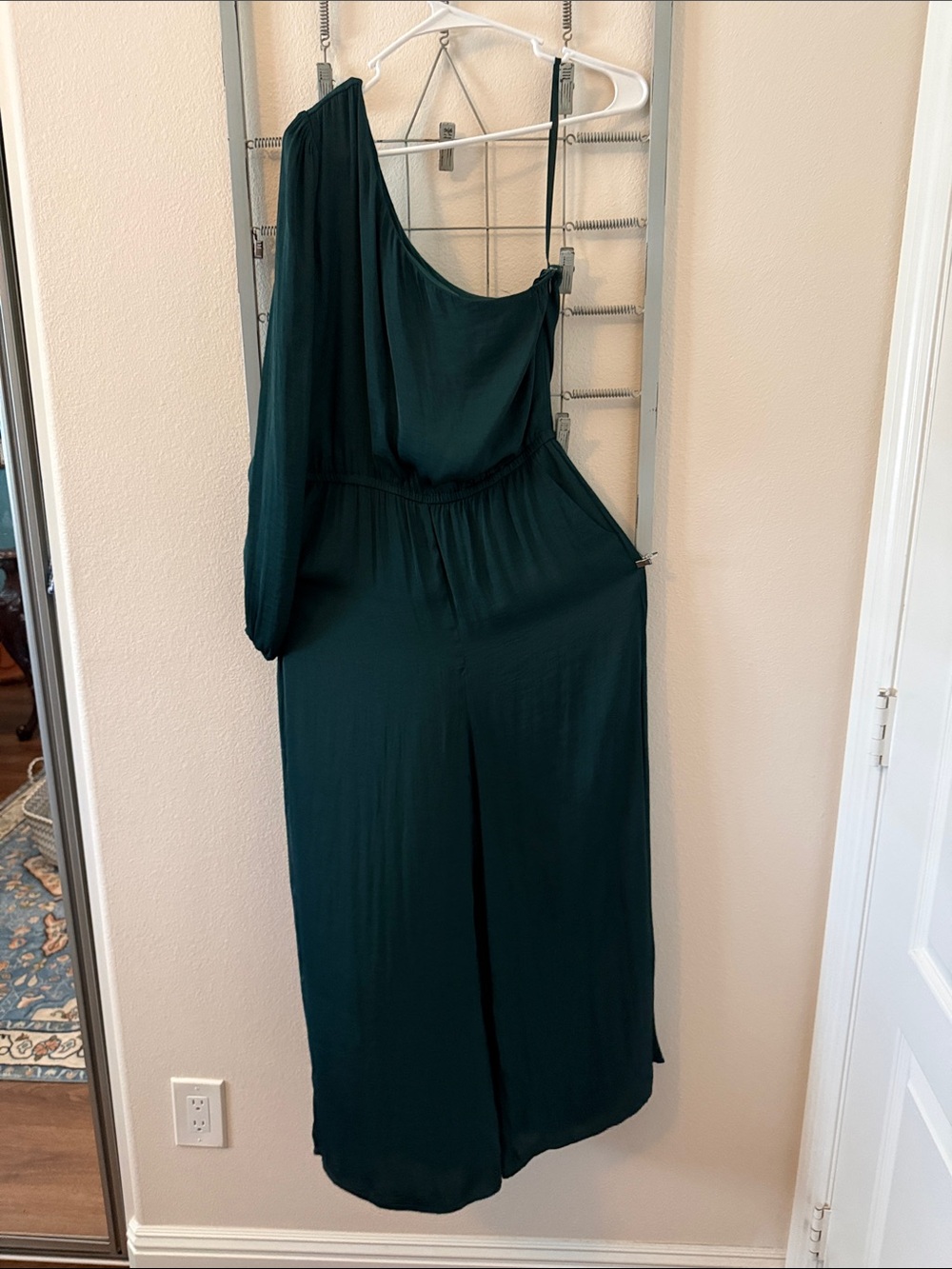 Naked Zebra Size Small One-Shoulder Dark Green Women's Jumpsuit